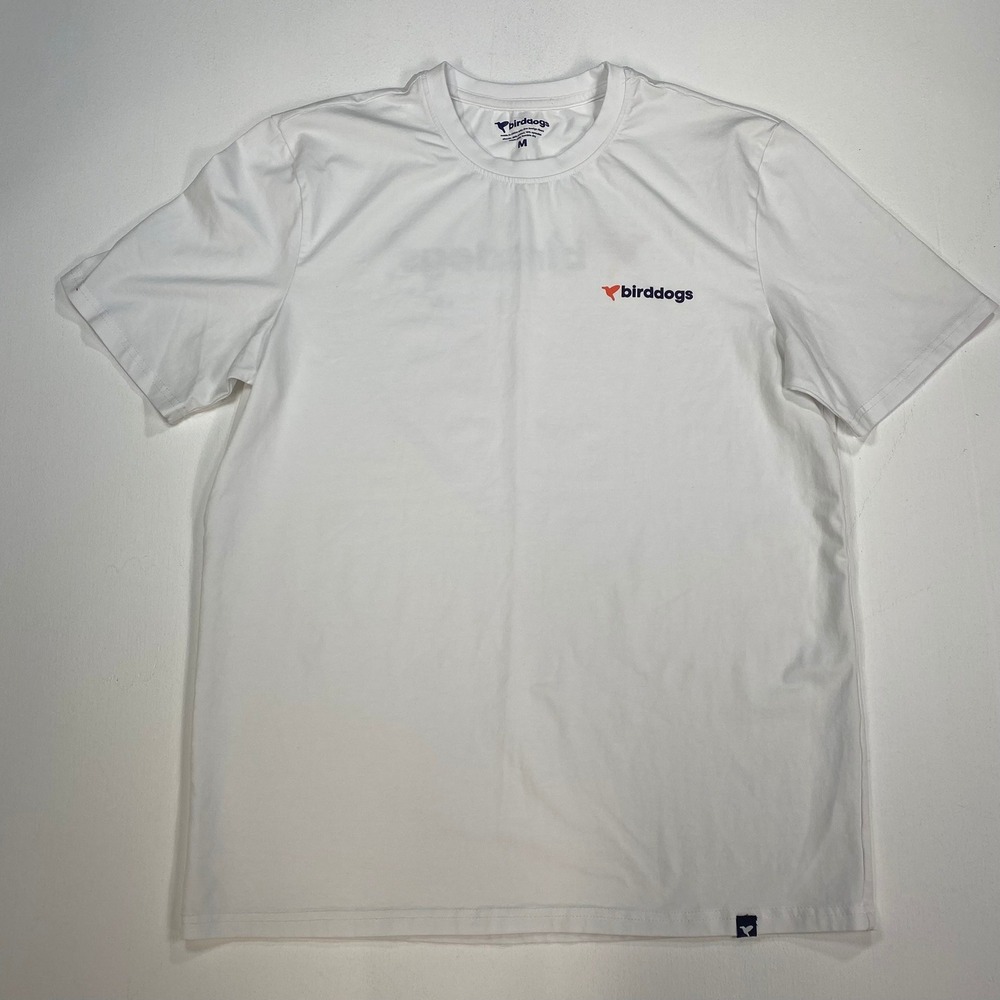 Bird Dogs White Graphic T Shirt Mens Size Medium Short Sleeve Crew‎ Neck